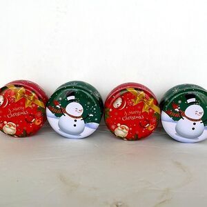 4 CHRISTMAS TINS OR CONTAINERS
